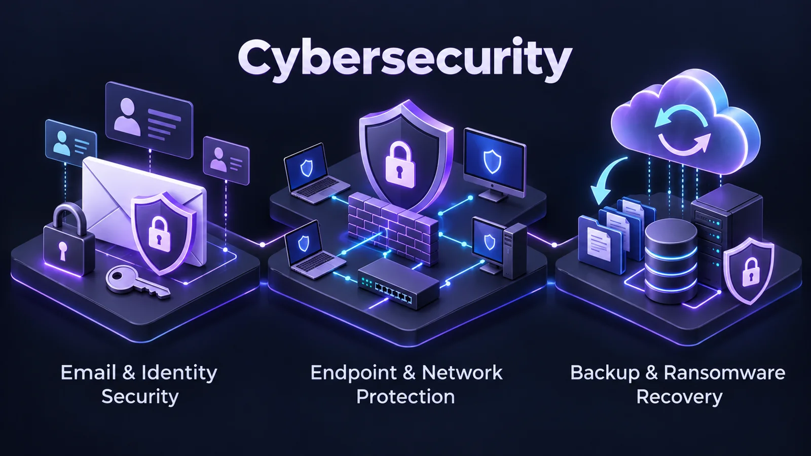 Cybersecurity & Recovery service collage